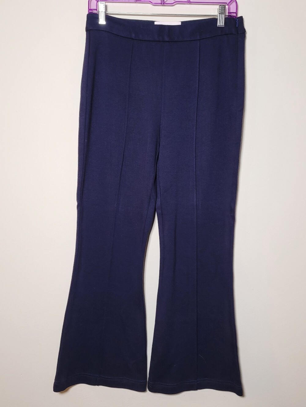 Tuckernuck Women's Atlantic Pacific Navy Flare Pants Sz M Stretch Office